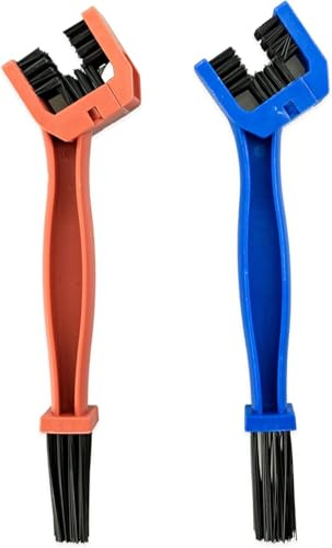 Bike Chain Brush,Chain Cleaning Brush Motorcycle Bike Chain Cleaner Cleaning Brush Cycle Brake Dirt Remover Tool Blue+Red, 2PCS