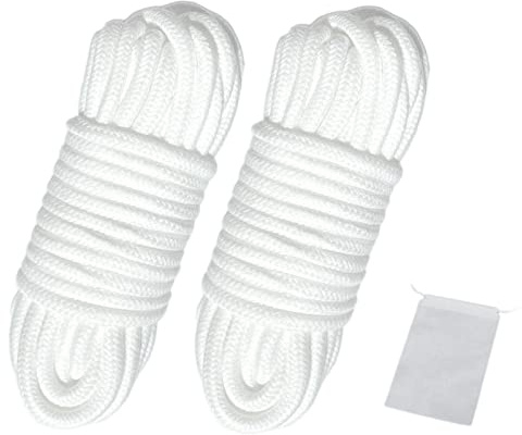 Picoggo Soft Cotton Rope - 32ft/10m, 8mm Thick, Soft Tying Rope (White)