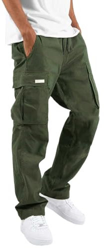 Generico Pantaloni Yoga Bianchi Uomo Cotone Pantaloni Estate da Lavoro con Tasche Laterali Uomo Pantaloni Chinos Uomo Pantaloni da Moto con Protezioni Pantaloni Trekking Uomo Estivi Impermeabili
