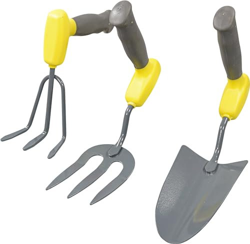 Aidapt Set of 3 Hand Tools Ergonomic Design for Weak Grip, Non-Slip Rubber Handles, Gift for Seniors, Men & Women. Versatile for Indoor/Outdoor Gardening. Perfect for those with limited strength