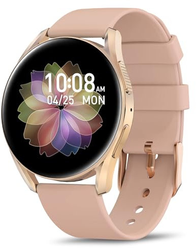 BRIBEJAT Smart Watch for Women Make/Answer Call, HD 1.27'' Zinc Alloy Case Smartwatch, Waterproof Fitness Tracker Pedometer SpO2/Heart Rate/Sleep Monitor, Compatible with iPhone Android Phone