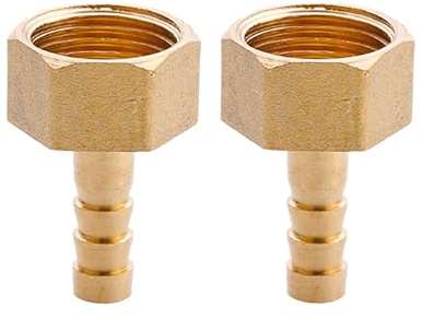 TopHomer 2 raccordi in Ottone per Tubo Flessibile, Filettatura Femmina G 1/2 di Pollice, Adattatore per Tubo da Giardino, per Carburante, Aria, Gas, Acqua, Olio (8mm)