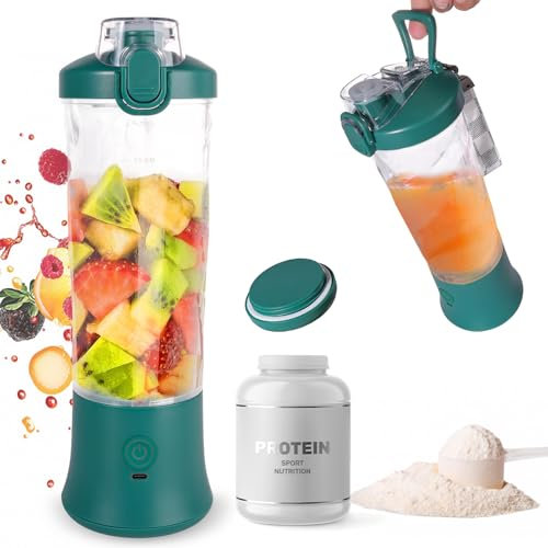 FRZA Batidora Portátil Recargable 600 ml, Batería 4000 mAh, Inalámbrica para Batidos, Smoothies y Proteína – Vaso Portátil para Gimnasio, Oficina o Viajes