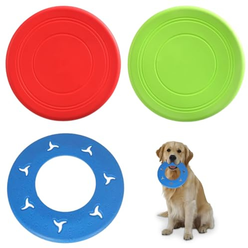 3 Pcs Dog Frisbee, Frisbee Dog Toy, Dog Frisbee Indestructible, Kong Frisbee For Dogs, Kong Frisbee, Frisbee For Dogs, Frisbees, Soft Frisbee, For Outdoor Fun, Training, And Exercise