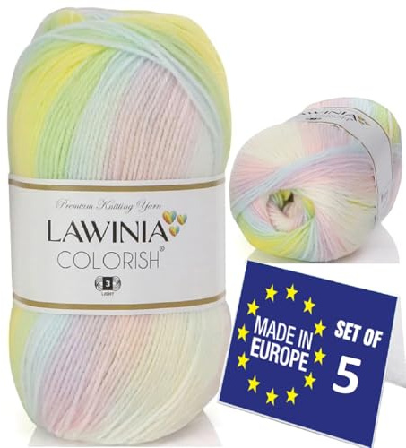 COLORISH Rainbow Yarn DK, Rainbow Wool for Knitting, Variegated Yarn DK