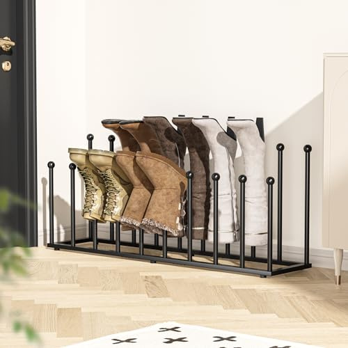 pickpiff Free Standing Shoe Rack - Black Metal Shoe Storage, Shoe Racks Storage for Dorm Room, Closet, Entryway, Bedroom, Patio Outdoor, Hallway, Organiser Storage Fit for 10 Pairs Boot