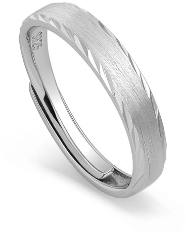 Meissa Alianzas de Plata para Pareja Anillos de Compromiso Ajustables para Hombres y Mujeres Mujer 3,2mm & Hombre 4mm Plata de Ley 925 Juego Nupcial Regalo