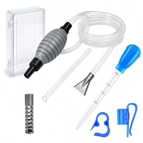hemeilibao Aquarium Wasserwechsel Set 2,2 m mit Absperrventil, Schlauchhalter und transparenter PP-Aufbewahrungsbox, Mulmsauger Aquarium, Kiesreiniger, Sand-/Kiesfilter, Rücklaufschutz