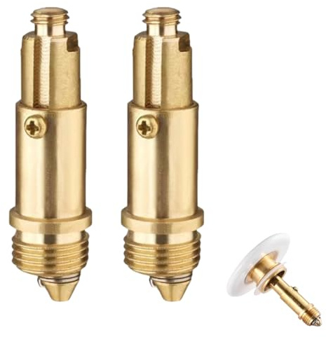 WUSJCOF Valvola di scarico pop-up, 2 pezzi, Materiale in ottone, Tappo di scarico, Tappo a scatto con molla click clack, Filtro per lavabo bagno, piletta click clack per lavandino e vasche