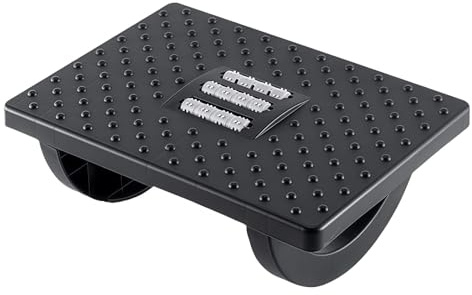 Bekvämt fotstöd skrivbord, halvcirkelformad vridbar pedal skrivbord fotstöd, fotstöd underskrivbord med ergonomisk plastkudde och massagepunkter för kontor och hem
