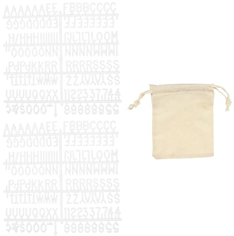 PATIKIL Juego De 294 Letras De Plástico Para Tablero De Fieltro, Accesorios De Tablero De Mensajes En Blanco Incluyendo Letras Números Y Correa De Sujeción Para Cafeterías, Bodas