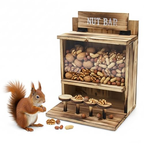 Eichhörnchen Futterstation NUT BAR aus Holz 32 x 24 cm