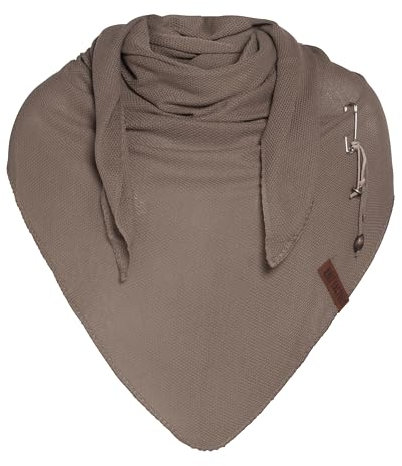 KNIT FACTORY - Lola Dreieckstuch - Fein Gestrickter Damen Schal - Tuch Schal - Für Frühling und Sommer - Baumwollmix - New Camel - 190x85 cm