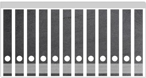 Wallario Ordnerrücken Sticker Schwarze Schiefertafel Optik - Steintafel - Größe 12 Stück, Rückenschilder für 12 schmale Ordner, Klebeetiketten