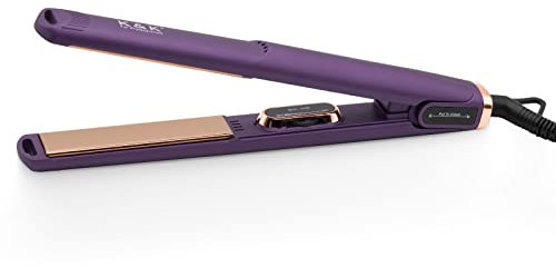 K&K Titanium Hair Straighteners, Professional Design 2 in 1 Straightener and Curler, 1 Inch 150-230°C Adjustable Temperature Dual Voltage UK Plug Flat Iron