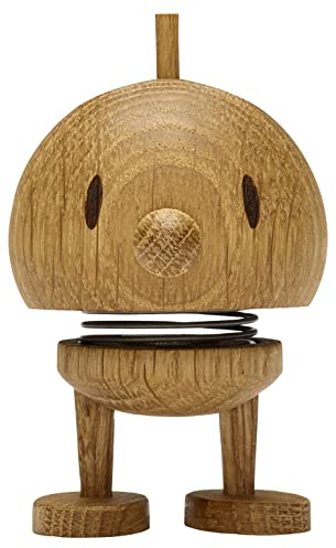 Hoptimist Bumble, Holzdeko, Wackelfigur & Glücksbringer aus Holz, Deko Skandinavisch, Deko Wohnzimmer, Büro & Schreibtisch, Tolle Kleine Geschenke, 4,5 x 5,8 x 7,6 cm, Small, Oak