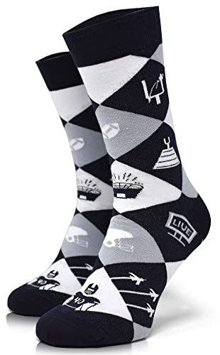 40YARDS chausettes de football américain icônes - Unisexe pour hommes, femme & enfants, Taille unique: 37-46
