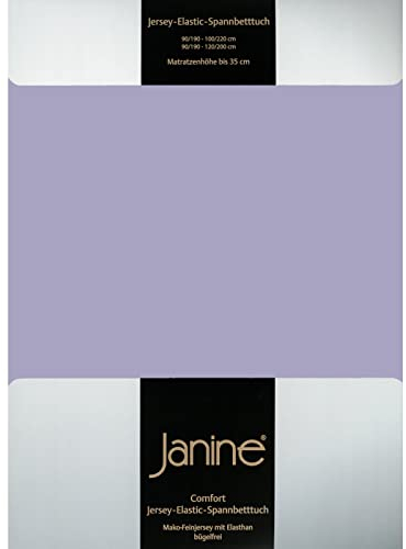 Janine Spannbettlaken Elastic - extra weiches und elastisches Spannbetttuch - für Matratzen 180x200cm bis 200x220cm Lavendel