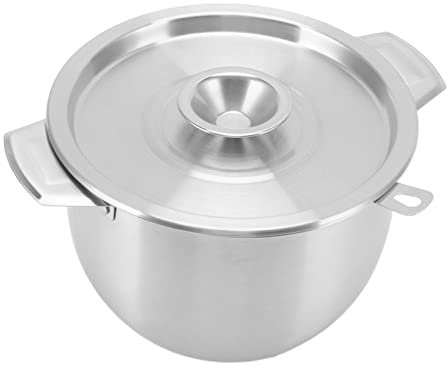 Récipient de Graisse avec Filtre, 2,8 L Filtre à Huile de Pot à Huile en Acier Inoxydable, Separateur de Graisse Dhuile à Mailles Fines avec Couvercle pour Stocker L'huile de Friture (Argent)