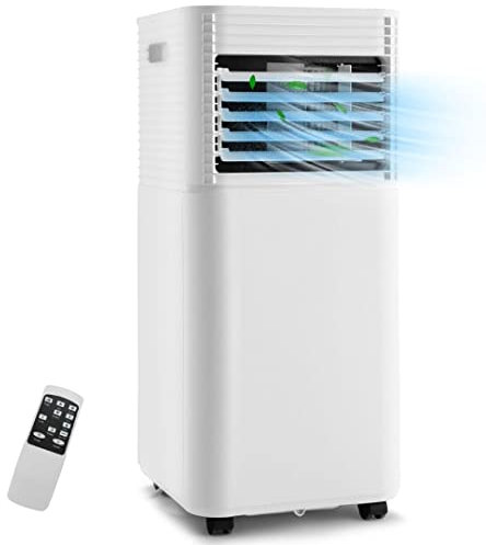 GiantexUK Portable Air Conditioner, 7000/9000BTU 4 in 1 Mobile Evaporative Cooler, Dehumidifier, 2 Speed Cooling Fan with Digital Screen, 24H Timer, Remote Control and Safety Lock (7000 BTU, White)