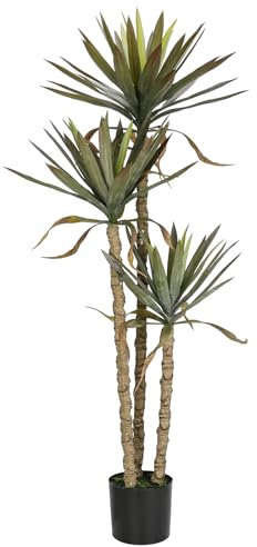 150CM Kunstpflanze Groß Kunstpalme Yuccapalme Künstliche Palme Pflanze Wie Echt Dekopflanze Palmllilie im Kunststofftopf