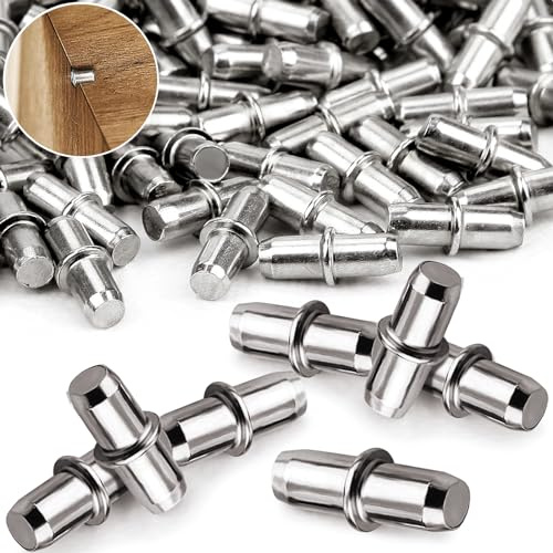 SWTYExt 150 Stück Bodenträger Regalbodenträger Ø5mm Bodenträger mit Ring Einlegeboden Halter Regalstifte Fachbodenträger Bodenträger für Einlegeböden aus Massivem Stahl für Schränke Möbel Regalstützen