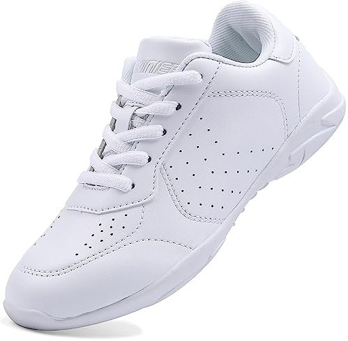 FUQIAO Flickor vita Cheer skor kvinnor lätta Cheerleading, skor tävling sneakers, Vit 2127 barn, 10 Toddler