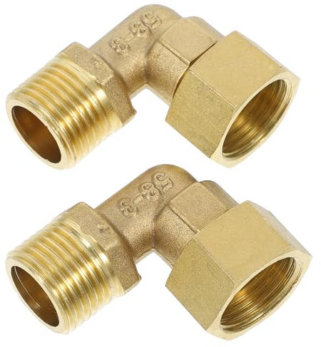 Hemobllo Brass Elbow Pipe Fitting 90 Degree - 2 Pcs 1/2 90 Degree Brass Elbow Connector Pipe Fitting 90 Pipe Connector
