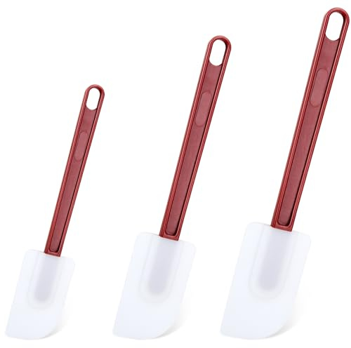 ilicone Rubber Spatula Set of 3 9.5''/14''/16'', Commercial Rubber Spatulas 9.5 Inches, Heat Resistant Silicone Spatula Set (3 Scrapers 9.5''/14''/16'')