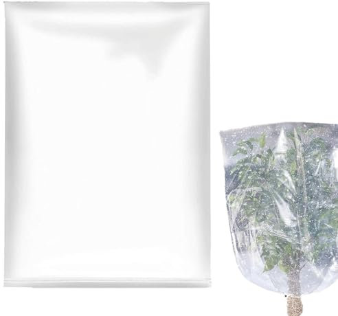 Funda protectora contra el gel para plántulas | Funda protectora contra el gel para palomitas con cordón de sujeción | Lona anticongelante para clima frío | Chaqueta de arbusto reutilizable para