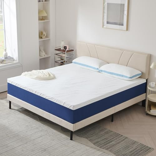 Hiimgo Double Mattress Memory Foam - Orthopaedic Medium Firm Support, Breathable Carved Knitted Cover for Back Pain & Pressure Relief (190x135x18cm)