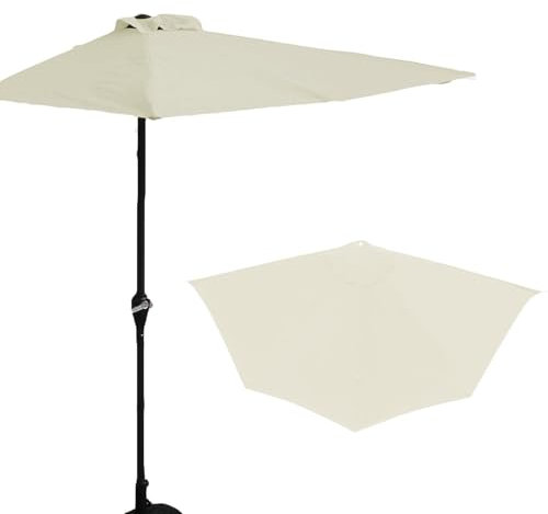 Demi-Parasol Housse de Rechange 2.7m pour Balcon et Jardin (Support Parapluie et Base Non Inclus)