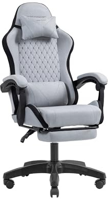 Mars Gaming MGC-X, Silla Gaming Ergonómica, Tejido Transpirable, Respaldo Reclinable y Altura Regulable, Reposabrazos Dinámico, Cojín Cervical y Lumbar, Silla Oficina con Reposapiés Extensible, Negro