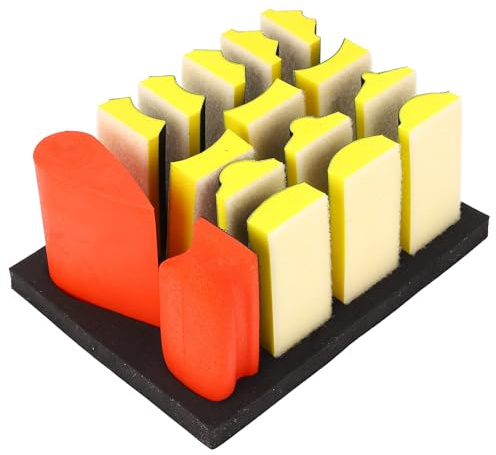 16PCS Hand Grinding Blocks Set, Self Adhesive Polishing Blocks for Woodw, and Curved Grinding with Nylon l, Ideal for Metal, Wood, Auto Repair