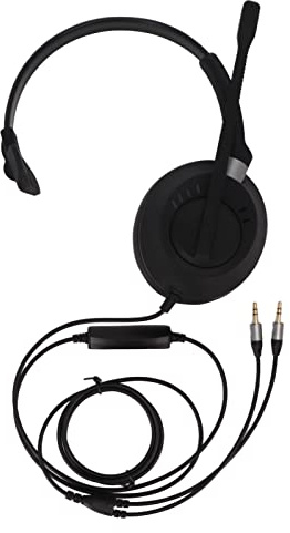 X6S PC MV telefonheadset, professionellt brusreducerande företagsheadset med dubbla 3,5 mm plugg, HD ENC-mikrofon för callcenter Kundtjänst Telemarketing Office PC-dator
