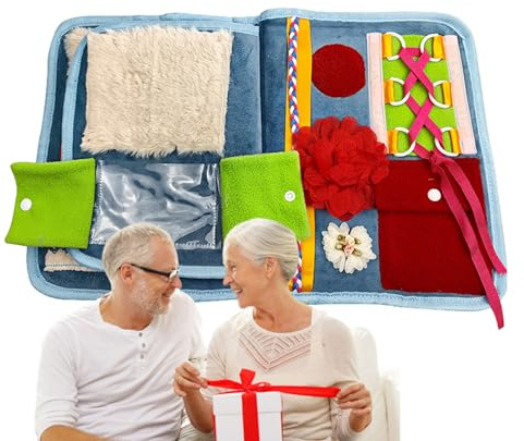 Couverture Sensorielle – Couverture Fidget Pour Démence, Alzheimer Seniors | Jouet Sensoriel Pour Mémoire & Réduction De L’anxiété | Çouverture D’activité Apaisante Adultes