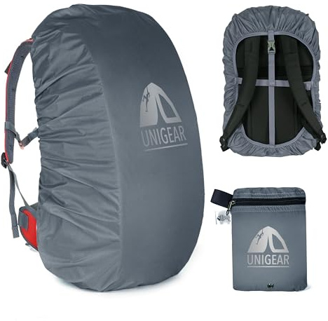 Unigear Regnskydd för ryggsäck, 10–90 l nötningsbeständigt vattentätt dammsäkert vattentätt skyddsfodral för camping, vandring, resor, cykling