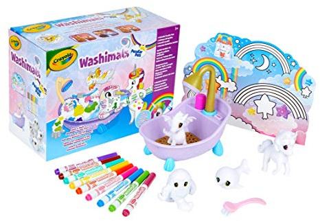 CRAYOLA Washimals Peculiar Pets Tub Set Playset - Colour and Wash Pets Creative Colouring Crafts Kit, Gift Set, with Washable Marker Pens