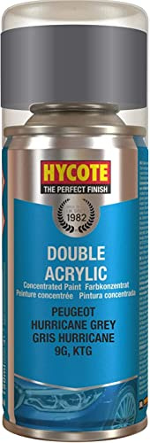 Hycote Double Acrylic Aerosol Car Spray Paint, Peugeot - Hurricane Grey, 150 ml