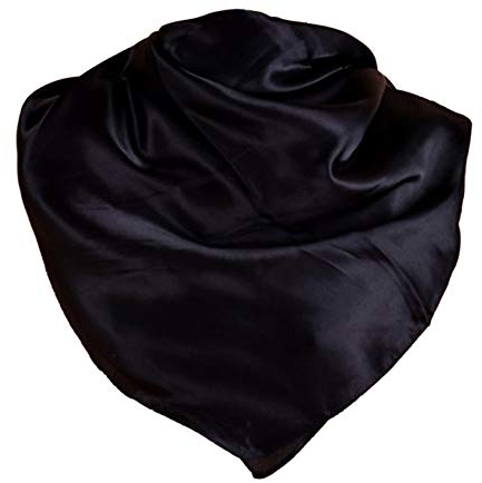 YOFASEN Hijab Kopftuch für Damen - 1 Stück Einfarbig Satin Muslimische Islamische Kopfbedeckung Frauen Gesichtsschleier Schal Turban 90x90 cm, Schwarz