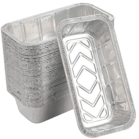 Waytiffer Loaf Pans [50 Pack] 2Lb Heavy Duty Disposable Aluminum Foil Premium Bread Tins Standard Size - 8.5 X 4.5 X 2.5 Perfect for Homemade Cakes & Breads