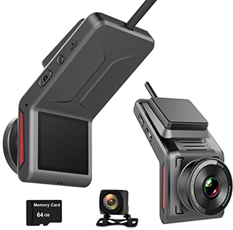 XRC TECH 4G WiFi Car Dash Cam DVR, Rearview Camera Support APP Control,GPS Camera Recorder FHD 1080P Dual Lens, GPS Log Track, Night Vision,24Hrs Remote Monitor(Include 64GB Card)