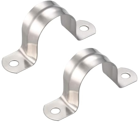 TA-VIGOR 10 st 32 mm (1,3 tum) styvt rörrem, 2 hål 304 rostfritt stål U-fäste rörklämmor spänning rörklämma för rörfixering
