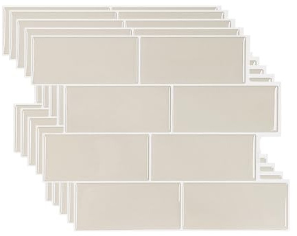 Keramikfliesen Metro Fliesen,5 Stück 11.56 x 8.38 Fliesenaufkleber Küchenrückwand Fliesen Klebefliesen Fliesenfolie 3D Selbstklebende Küche Bad,Dickere Fliesenaufkleber Aufkleber