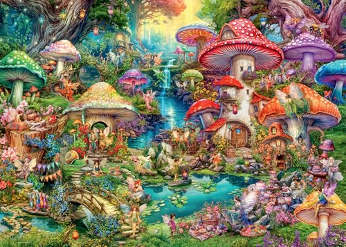 Ravensburger - Puzzle Adulte - Puzzle 1000 pièces - Le Village de Champignons/Aimee Stewart - Adultes et Enfants à partir de 14 Ans - Puzzle de qualité supérieure - Fantaisie - 12001258