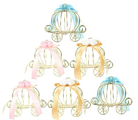 Anneome Boîte à bonbons en forme de calèche citrouille 6 pièces/1 ensemble boîte en métal décorative pour de mariage petite boîte pour bonbons biscuits conteneurs à bonbons de style européen