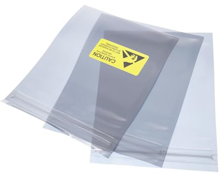 QUARKZMAN 50 st antistatiska påsar 4 x 6 tum påsar 10 x 15 cm | Skyddande, låsbar, med etiketter, för hårddisk HDD SSD PCB-kort
