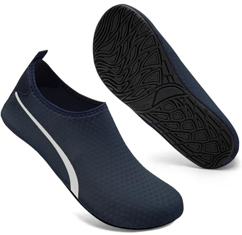 Mabove Swim Water Shoes Socks Barefoot Protecting for Sea Beach Swimming Pool Mens Women(Navy Blue,13.5/14 UK,50/51 EU)