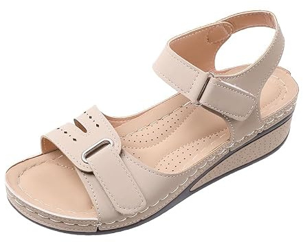 YuanDiann Sandales d'été pour femme, style romain, chaussures de loisirs en polyuréthane avec semelle en caoutchouc pour le quotidien et les vacances pieds nus Sandales ergonomiques