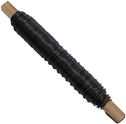 AERZETIX - K36214 - Bobine fil de fer de fleuriste 0.8 mm x 25 m - en métal - couleur noir lisse